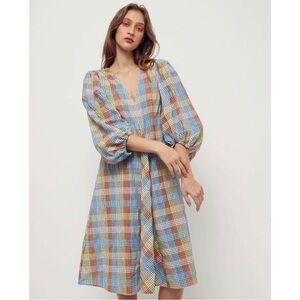 New w/o Tags Ganni Seersucker Midi Dress size 4.